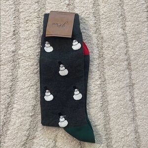 NWT JCREW Snowman Patterned Socks - Gray